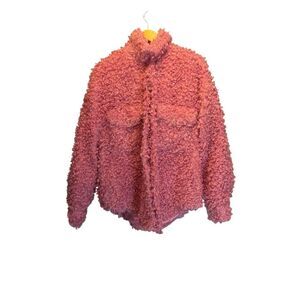 NWOT. Fashion Nova. Adjust To The Fame Faux Fur Coat Hot Pink. Size Medium.